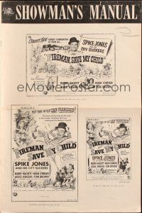 1c589 FIREMAN, SAVE MY CHILD pressbook '54 Spike Jones and his City Slickers & Buddy Hackett!