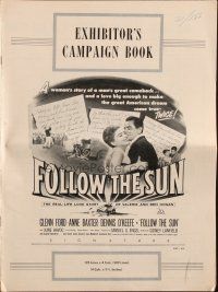 1c591 FOLLOW THE SUN pressbook '51 Glenn Ford in the story of Valerie and golfer Ben Hogan!