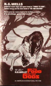 1c592 FOOD OF THE GODS pressbook '76 artwork of giant rat feasting on dead girl!