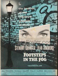 1c594 FOOTSTEPS IN THE FOG pressbook '55 was Stewart Granger there to kiss or kill Jean Simmons!