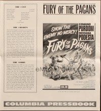 1c604 FURY OF THE PAGANS pressbook '62 La Furia dei Barbari, barbarians, plunderers, marauders!
