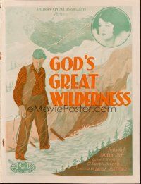 1c616 GOD'S GREAT WILDERNESS pressbook '27 Lillian Rich, great art of logger in timber country!