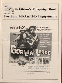1c620 GORILLA AT LARGE pressbook '54 great art of giant ape holding screaming sexy Anne Bancroft!