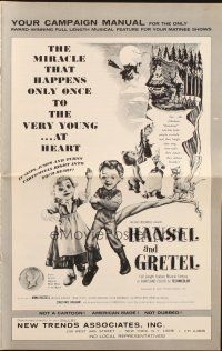 1c625 HANSEL & GRETEL pressbook R65 classic fantasy tale acted out by cool Kinemin puppets!