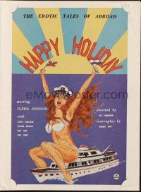 1c626 HAPPY HOLIDAY pressbook '79 the erotic tales of abroad, great sexy artwork!
