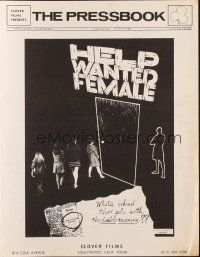 1c633 HELP WANTED FEMALE pressbook '68 what's behind those sexy ads witht he double meaning!