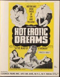 1c642 HOT EROTIC DREAMS pressbook '68 her sexy dreams were those of sin & passion!