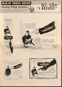 1c654 I ACCUSE pressbook '57 director Jose Ferrer stars as Captain Dreyfus, pointing finger image!