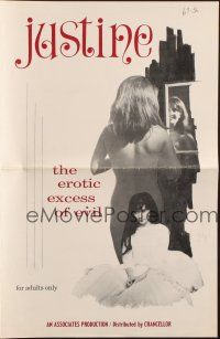 1c677 JUSTINE pressbook '67 Lidia Coldwell, Philip Dross, erotic excess of evil!