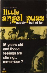1c704 LITTLE ANGEL PUSS pressbook '75 she's only 16 years old and those feelings are stirring!