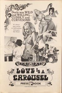 1c715 LOVE IS A CAROUSEL pressbook '70 she was wild and willing.. cuddly and curvesome!