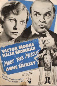 1c752 MEET THE MISSUS pressbook '37 Victor Moore, Anne Shirley, Helen Broderick