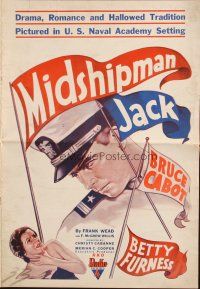 1c756 MIDSHIPMAN JACK pressbook '33 artwork of Navy man Bruce Cabot & Betty Furness!