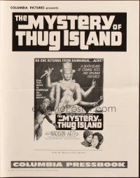 1c777 MYSTERY OF THUG ISLAND pressbook '65 an island of strange rites & inhuman tortures!