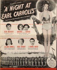 1c782 NIGHT AT EARL CARROLL'S pressbook '40 Ken Murray, Lillian Cornell, lots of sexy showgirls!