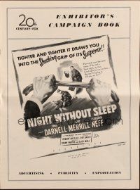 1c785 NIGHT WITHOUT SLEEP pressbook '52 sexy Linda Darnell, Gary Merrill, film noir!