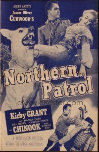 1c787 NORTHERN PATROL pressbook '53 Kirby Grant & Chinook the Wonder Dog, James Oliver Curwood!