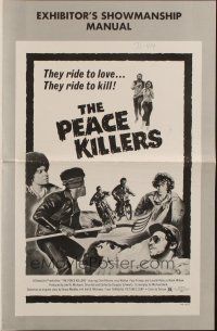 1c801 PEACE KILLERS pressbook '71 motorcycle biker gang rides to love & rides to kill!