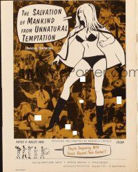 1c822 SALVATION OF MANKIND pressbook '71 Unnatural Temptation, forces beyond control, comic art!