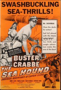 1c826 SEA HOUND pressbook R55 Buster Crabbe, swashbuckling sea-thrills, Columbia serial!