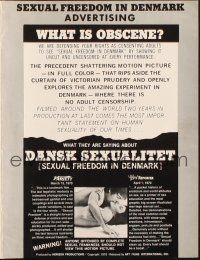 1c837 SEXUAL FREEDOM IN DENMARK pressbook '69 Danish sex education, what is obscene?
