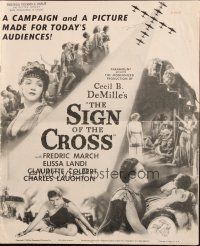 1c840 SIGN OF THE CROSS pressbook R44 Cecil B. DeMille classic, Fredric March, Elissa Landi!