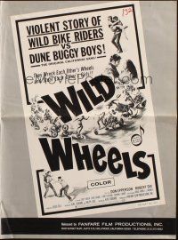 1c939 WILD WHEELS pressbook '69 teen rebels wreck each other's wheels & steal each other's girls!