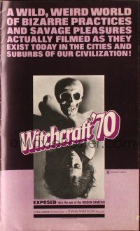 1c941 WITCHCRAFT '70 pressbook '70 Italian horror, wild image of sexy girl & skull!