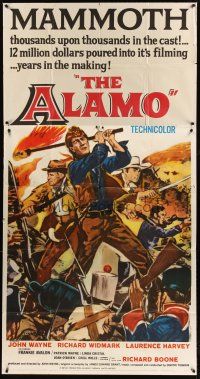 1d472 ALAMO 3sh '60 Reynold Brown art of John Wayne & Richard Widmark in the War of Independence!