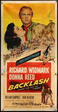1d497 BACKLASH 3sh '56 Richard Widmark knew Donna Reed's lips but not her name, different art!