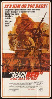 1d505 BEACH RED 3sh '67 Cornel Wilde, Rip Torn, cool art of World War II soldiers!