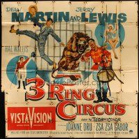 1d134 3 RING CIRCUS 6sh '54 Dean Martin & clown Jerry Lewis, Joanne Dru, Zsa Zsa Gabor