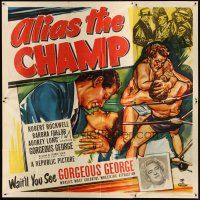 1d136 ALIAS THE CHAMP 6sh '49 cool art of pro wrestler Gorgeous George in the ring!
