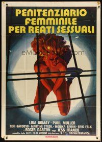 1d287 BARBED WIRE DOLLS Italian 1p '76 Jesus Franco, wild art of sexy naked female prisoner!