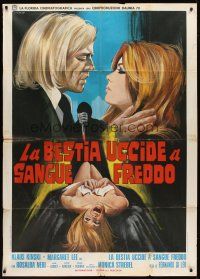 1d306 COLD-BLOODED BEAST Italian 1p '71 art of Klaus Kinski & sexy Margaret Lee by Franco!