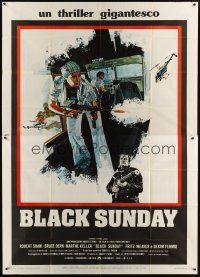 1d013 BLACK SUNDAY Italian 2p '77 Frankenheimer, completely different art by R. Fenton!