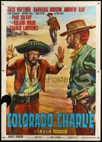 1d020 COLORADO CHARLIE Italian 2p '65 great spaghetti western art by Ezio Tarantelli!