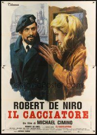 1d031 DEER HUNTER Italian 2p '79 different art of Robert De Niro & Meryl Streep by Ciriello!