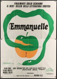 1d034 EMMANUELLE Italian 2p '74 cool different snake & apple Adam & Eve sex cartoon artwork!
