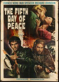 1d037 FIFTH DAY OF PEACE export Italian 2p '69 cool different Renato Casaro art of top stars!