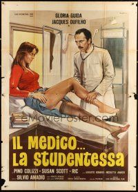 1d051 IL MEDICO... LA STUDENTESSA Italian 2p '76 Colizzi art of sexy Gloria Guida seducing doctor!