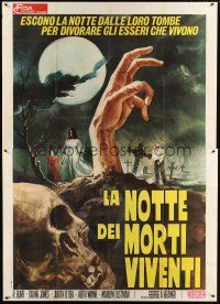 1d074 NIGHT OF THE LIVING DEAD Italian 2p '70 cool different Ciriello art of zombies in graveyard!