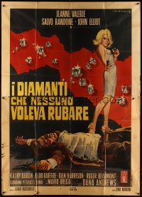 1d075 NO DIAMONDS FOR URSULA Italian 2p '67 art of sexy Jeanne Valerie by Rodolfo Gasparri!