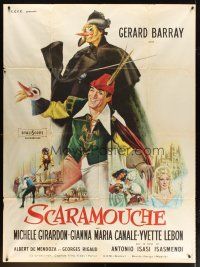 1e401 ADVENTURES OF SCARAMOUCHE French 1p '63 great art of Gerard Barray by Jean Mascii!