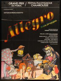 1e410 ALLEGRO NON TROPPO French 1p '77 Bruno Bozzetto, great wacky sexy cartoon artwork!