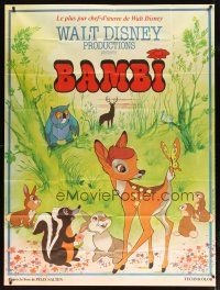 1e423 BAMBI French 1p R70s Walt Disney cartoon deer classic, great art with Thumper & Flower!