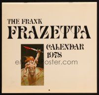 1e038 FRANK FRAZETTA wall calendar '78 filled with wonderful fantasy art prints!