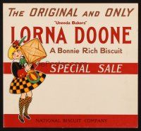 1e029 LORNA DOONE 12x13 advertising poster '50s from Uneeda Bakers, A Bonnie Rich Biscuit!