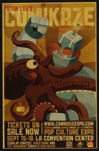 1e034 STAN LEE'S COMIKAZE 11x17 expo poster '12 cool Dane Ault art of robot & octopus battling!