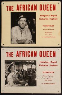 1e338 AFRICAN QUEEN 6 Swiss LCs '70 Humphrey Bogart & Katharine Hepburn, John Huston classic!